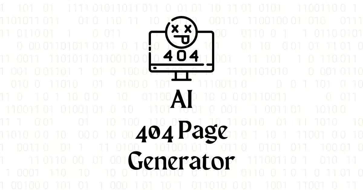 Kostenloser AI 404 Seiten Generator